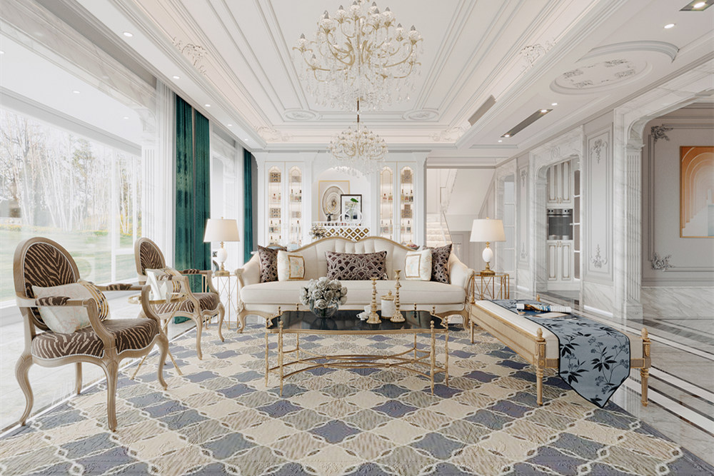 連云港市天順國際花園美式風(fēng)格四居室裝修案例