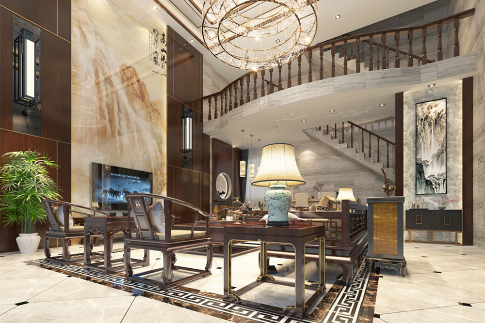 韶關市金科集美江山新中式風格別墅裝修案例