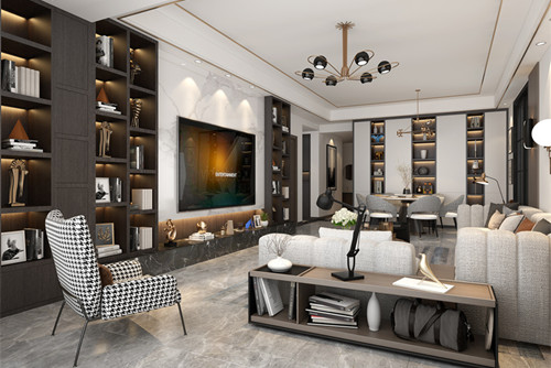 玉林市英華小區(qū)輕奢風格三居室裝修案例