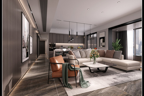 玉林市英華小區(qū)輕奢風格三居室裝修案例