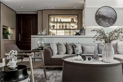 梧州市龍湖春天新中式風(fēng)格三居室裝修案例