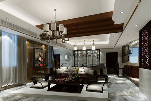 梧州101-200平米新中式風(fēng)格裝修設(shè)計(jì)效果圖