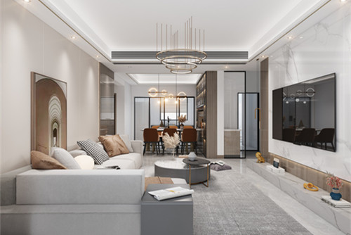 德陽市濱湖.之春輕奢風格三居室裝修案例