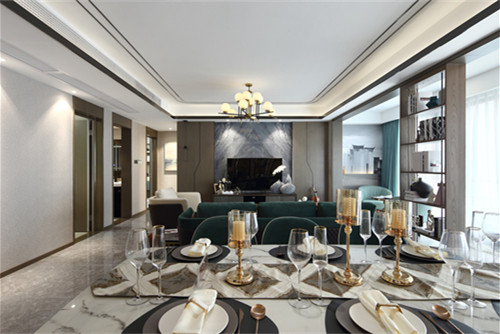 德陽市朝陽新村輕奢風(fēng)格三居室裝修案例