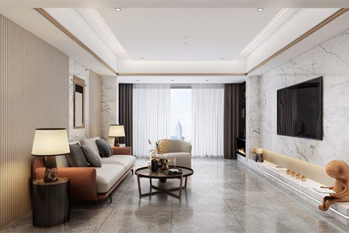 德陽市7號(hào)安置點(diǎn)新中式風(fēng)格三居室裝修案例