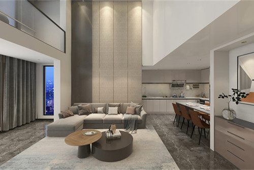 德陽市城西小區(qū)現代簡約風格三居室裝修案例