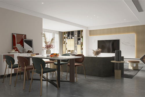 德陽市萬興 一品輕奢風格三居室裝修案例