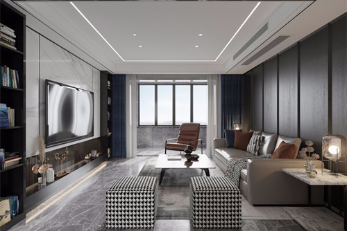 淮安市荷湖星城現(xiàn)代簡(jiǎn)約風(fēng)格三居室裝修案例