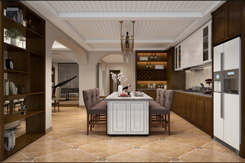 海口市保利中央海岸新中式風格別墅裝修案例