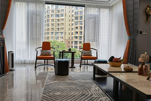 自貢市藍鷹海岸新中式風格別墅裝修案例