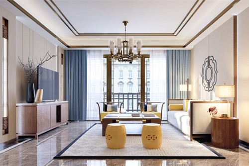 泰州市濱江國際新中式風(fēng)格四居室裝修案例