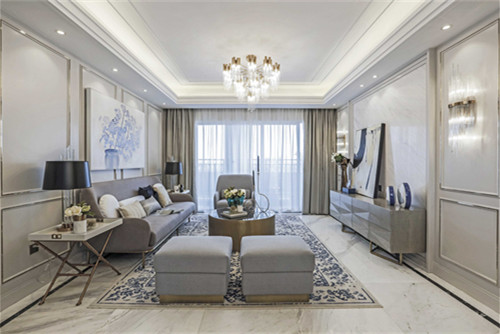 涼山彝族自治州101-200平米輕奢風格中央公園紫云府家裝設(shè)計案例