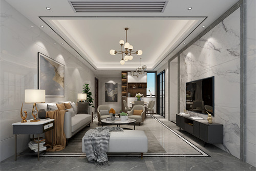 惠州市保利陽光城現(xiàn)代簡約風格三居室裝修案例