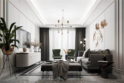 遂寧市遂寧健康城&middot;圣平瀾岸輕奢風(fēng)格三居室裝修案例