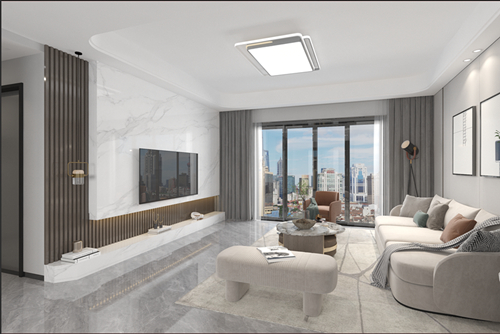 江門市東慶北路小區(qū)現(xiàn)代風格三居室裝修案例