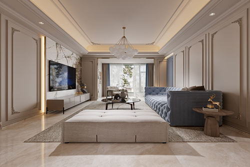 江門(mén)市半山別墅現(xiàn)代簡(jiǎn)約風(fēng)格三居室裝修案例