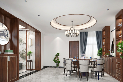 韶關市富康翰林世家二期新中式風格別墅裝修案例