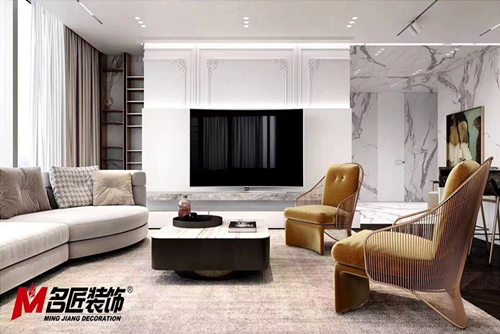 無錫市綠地波士頓公館輕奢風格平層裝修案例