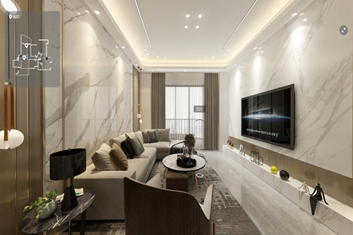 廣州市保利心語花園輕奢風格四居室裝修案例