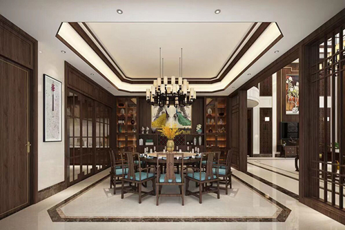 清遠市現(xiàn)代城新中式風(fēng)格平層裝修案例