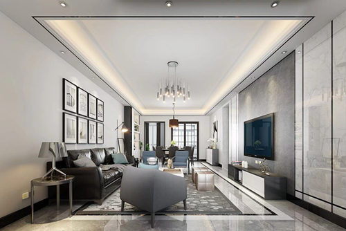 清遠市海倫春天現代簡約風格三居室裝修案例