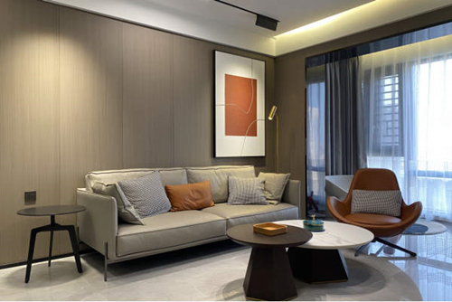 海口市濱江花園輕奢風(fēng)格三居室裝修案例