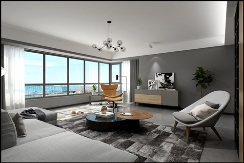 佛山市海倫堡菁華府現(xiàn)代風格平層裝修案例