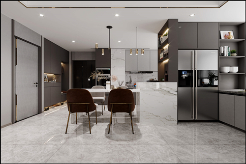 佛山市龍光&middot;玖悅灣現(xiàn)代風(fēng)格三居室裝修案例