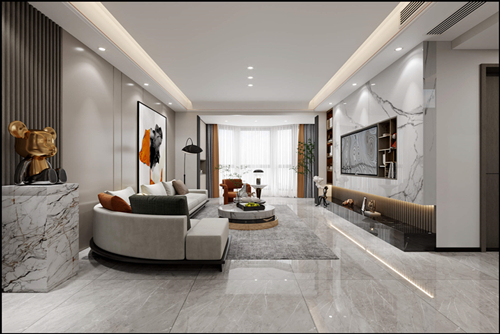 佛山市金茂碧桂園正榮府現(xiàn)代風(fēng)格復(fù)式裝修案例