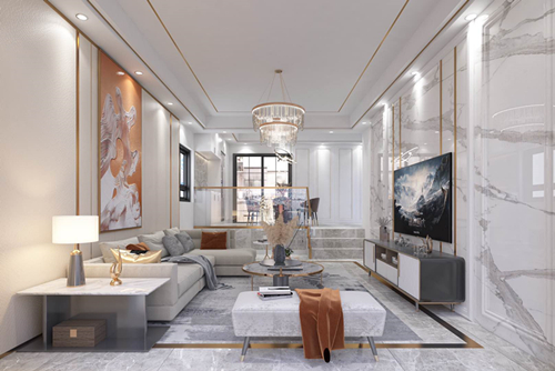 珠海市萬科海上城市現(xiàn)代風格平層裝修案例