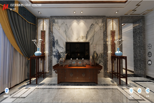 廣州市東華東路小區(qū)新中式風(fēng)格五居室裝修案例