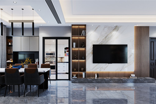 中山市盈彩美地現(xiàn)代簡(jiǎn)約風(fēng)格四居室裝修案例