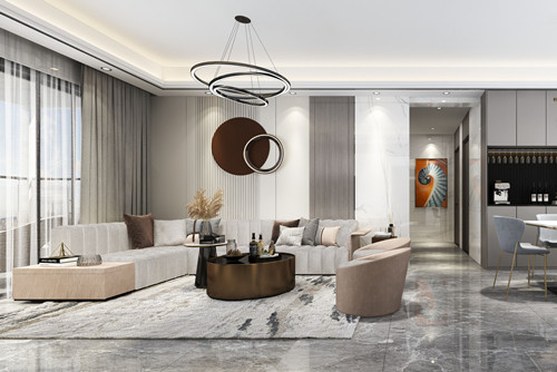 中山市雅居樂萬象郡2期輕奢風(fēng)格三居室裝修案例