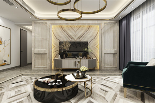 中山市凱茵又一城花漾集輕奢風(fēng)格四居室裝修案例