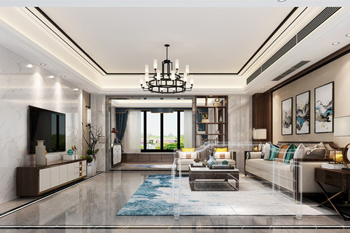 汕頭市金紫名邦花園新中式風格四居室裝修案例