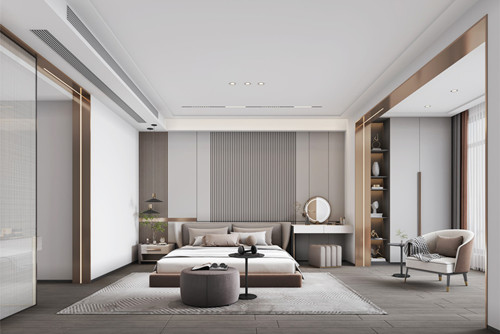 ?？谑兴募救A庭綠世界輕奢風(fēng)格三居室裝修案例