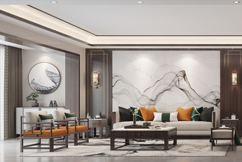 ?？谑腥A榮府新中式風(fēng)格四居室裝修案例