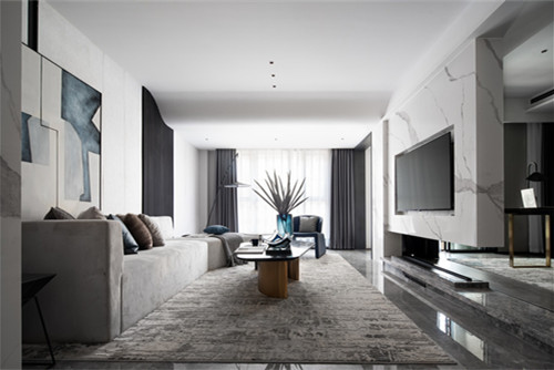 海口市保利中央海岸現(xiàn)代簡約風格三居室裝修案例