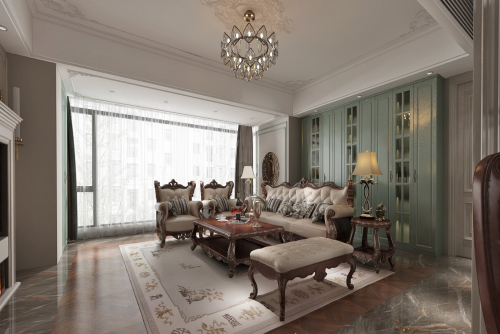 德陽市力創(chuàng)巴黎之春新中式風(fēng)格二居室裝修案例