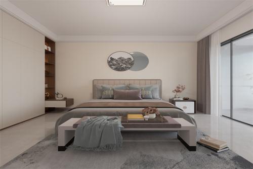 陽江市核電陽光園新中式風(fēng)格四居室裝修案例