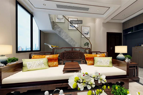 貴港市廣匯圣湖城新古典風(fēng)格三居室裝修案例