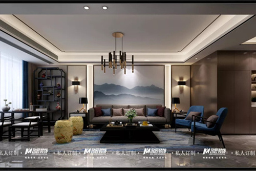 合肥市龍湖&middot;龍譽(yù)中心新中式風(fēng)格三居室裝修案例