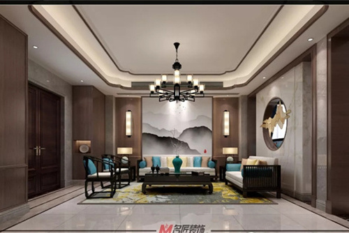 合肥市合肥孔雀城新中式風(fēng)格別墅裝修案例